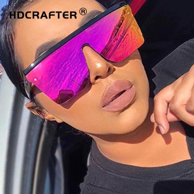 China 2021 fashion sunglasses trend united big frame sunglasses with bright colors and fashionable square sunglasses with women men for sale