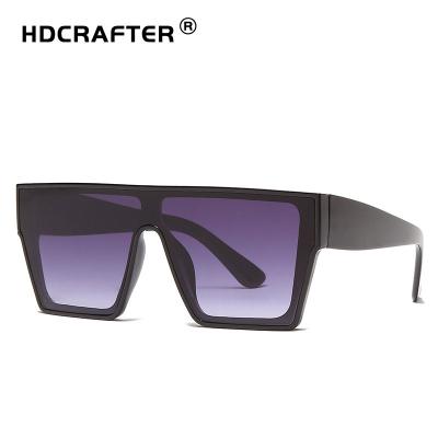 China Fashion HDCRAFTER sunglasses integrated lens frame men's and women's UV400 sunglasses trend plastic frame sunglasses custom big logo for sale