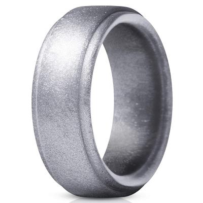 China Wedding Ring Business Style Soft Durable Portable Rings For Men With Sport Feel And Silicone Wedding Heavy Metal Ring for sale