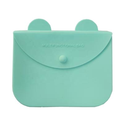 China Sustainable Top Quality Food Grade Storage Container Silicone FaceMask Case Storage Bag for sale