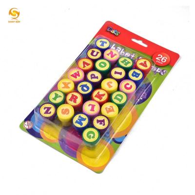 China Shinyway Children's Self Inking Plastic Toy Stamp Kids Round Stamps Custom Alphabet Stamp for sale