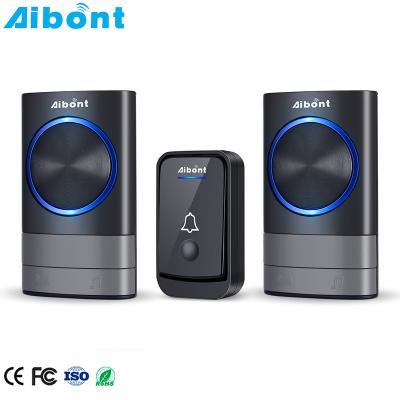 China Modern Welcome Calling Doorbell Remote Electric Door Bell Radio Plug Us In With 1 Transmitter And 2 Receiver for sale