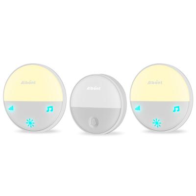 China Modern Waterproof Wireless Doorbell Night Light No 1 Battery Eu Plug Door Bell Button 2 Home Receiver for sale