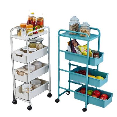 China Modern Movable Storage Rack Durable Reusable Kitchen Household Items Storage Rack for sale