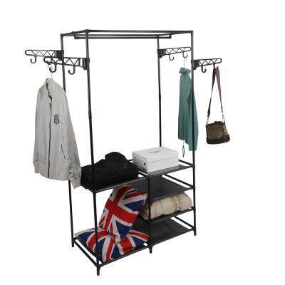 China (Height)Adjustable Metal Shelves Maker Design 4 Tier Clothes Wardrobe Rack For Garment for sale