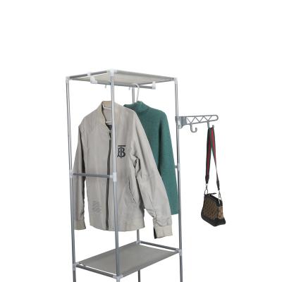 China (Size) New Design Adjustable Single Steel Frame Metal Cabinet Wardrobe For Clothes for sale