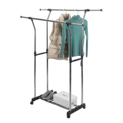 China (Size) Adjustable Stainless Steel Clothesline Drying Rack Garment Hanger Foldable Dryer Folding With 2 Layers for sale