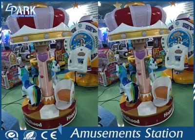 China Cute Pony Shape Kiddie Ride Carousel / Coin Operated Kiddie Rides LED Lights for sale