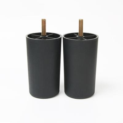 China Contemporary Hot Sale Black Round Sofa Plastic Legs Furniture Accessories Plastic Replacement Sofa Legs for sale