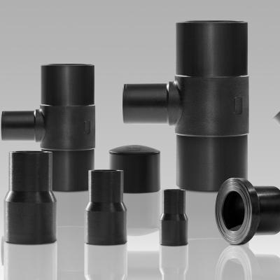 China HDPE polyethylene pipe fittings PE100 sdr11 hot melt welding fittings for water gas supply for sale