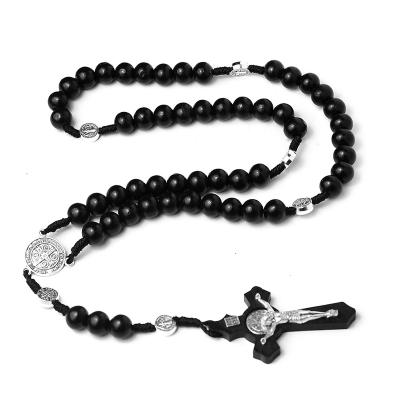 China Religious Hot Sale Cheapest Catholic Rosary Beads Black / Brown Wooden Rosary Beads Wholesale for sale