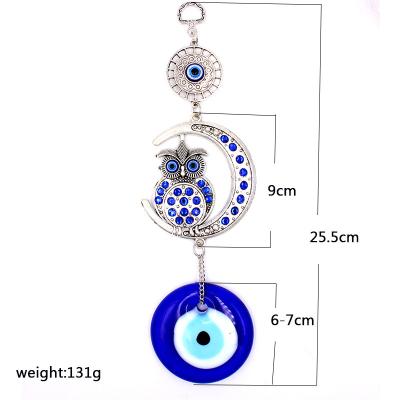 China Traditional Turkish Blue Hanging Decor Evil Eye Nazar Dangling Amulets Ornament Car/Home/Garden/Key Chain Protection Lucky Gift for sale