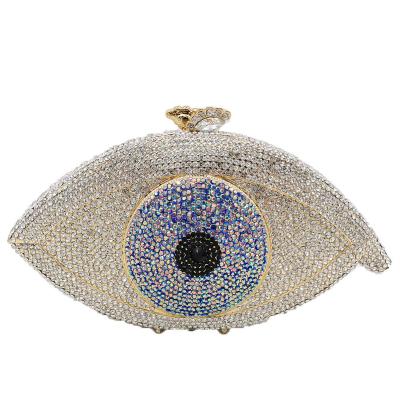 China Other Hot Sale Celebrity Evil Eye Diamonds Feast Bag Devil's Eye Rhinestone Clutch Women's Bag Hip Hop Fashion Bling Handbag for sale