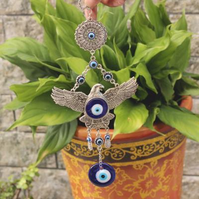 China Traditional Turkish Blue Protection Eagle Lucky Gift Pendant Amulets Ornament Car /Home/Garden/Keychain Nazar Evil Eye Decor Wall Hanging for sale