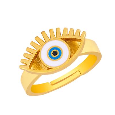 China BOHEMIA Cheapest Gold Plated Adjustable Evil Eye Rings Personality Rings For Women for sale