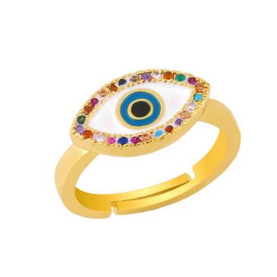 China BOHEMIA Cheapest Gold Plated Adjustable Evil Eye Rings Personality Rings For Women for sale