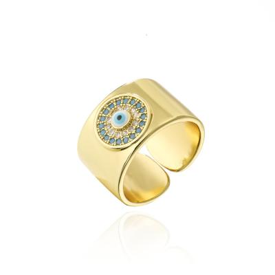 China BOHEMIA Cheapest Gold Plated Adjustable Evil Eye Rings Personality Rings For Women for sale