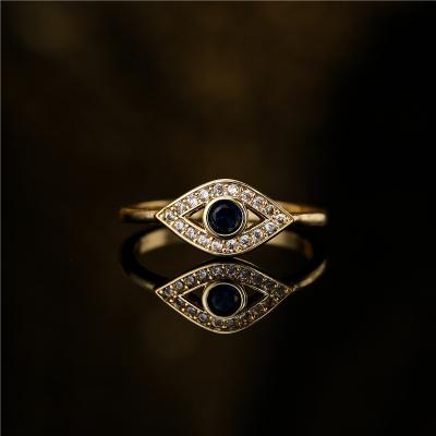 China BOHEMIA Cheapest Gold Plated Adjustable Evil Eye Rings Personality Rings For Women for sale