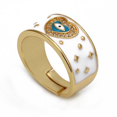 China BOHEMIA Cheapest Gold Plated Adjustable Evil Eye Rings Personality Rings For Women for sale