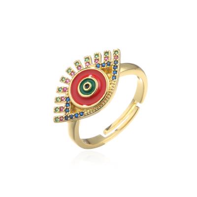 China BOHEMIA Cheapest Gold Plated Adjustable Evil Eye Rings Personality Rings For Women for sale