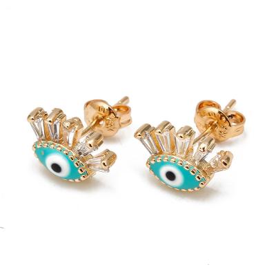 China Hot Selling BOHEMIA Gold Plated Evil Eye Earrings Celebrity Evil Eye Earrings For Women for sale