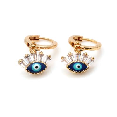 China Hot Selling BOHEMIA Gold Plated Evil Eye Earrings Celebrity Evil Eye Earrings For Women for sale