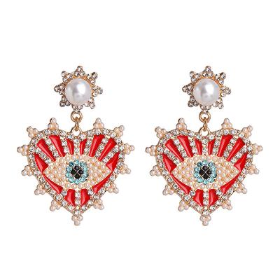 China Hot Selling BOHEMIA Gold Plated Evil Eye Earrings Celebrity Evil Eye Earrings For Women for sale