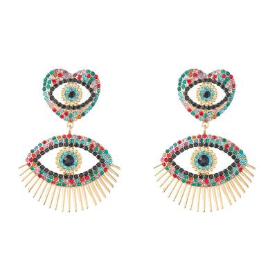 China Hot Selling BOHEMIA Gold Plated Evil Eye Earrings Celebrity Evil Eye Earrings For Women for sale