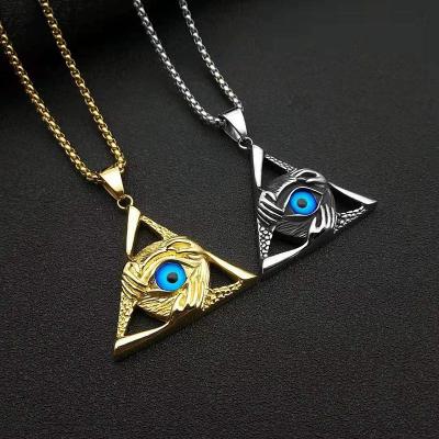 China CLASSIC 2022 Gold Plated High Quality Stainless Steel Color Conservation 18K Necklace Honus Eye Evil Eye Pendant for sale