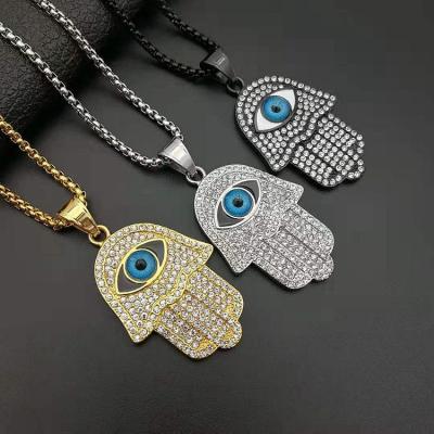 China CLASSIC 2022 Gold Plated High Quality Stainless Steel Color Conservation 18K Necklace Honus Eye Evil Eye Pendant for sale