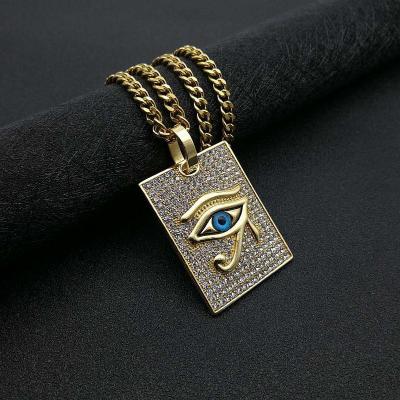 China CLASSIC 2022 Gold Plated High Quality Stainless Steel Color Conservation 18K Necklace Honus Eye Evil Eye Pendant for sale