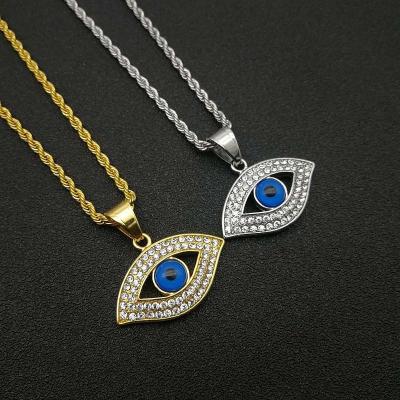 China CLASSIC 2022 Gold Plated High Quality Stainless Steel Color Conservation 18K Necklace Honus Eye Evil Eye Pendant for sale