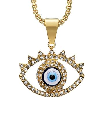 China CLASSIC 2022 Gold Plated High Quality Stainless Steel Color Conservation 18K Necklace Honus Eye Evil Eye Pendant for sale