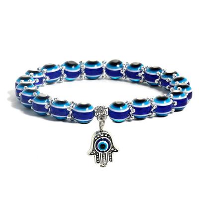 China Bohemia Ethnic Cheap Evil Eye Beaded Bracelet Hamsa Woven Charm Lucky Bracelet Wholesale for sale