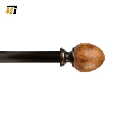 China Simple classic european style wooden finial curtain rod for home decor for sale