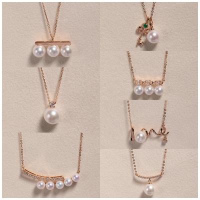 China Fashion New Jewelry 925 Hot Selling CLASSIC Women's Simple Freshwater Pearl Necklace Jewelry Part G Silver Pearl Necklace Pendant for sale