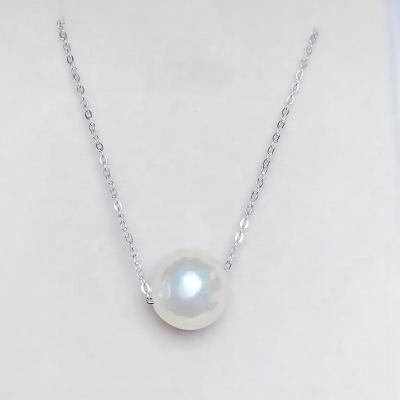 China Fashionable Clever Natural Baroque Female 925 Sterling Silver Simple 10-11mm Pearl Mothers Day Passepartout Necklace for sale