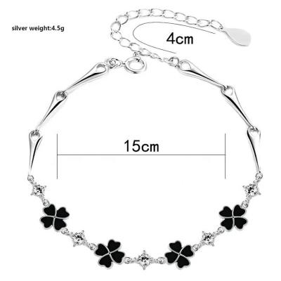 China 925 Sterling Silver four-leaf clover romantic bracelet European and new American central statistics female wholesale Valentine's Day to send girlfriend for sale