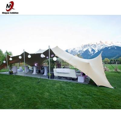 China 100 People Waterproof Canvas Party Tent Poles Outdoor Waterproof Stretch Tent for sale