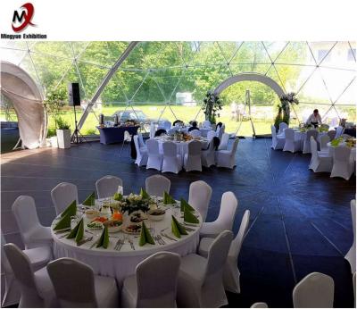 China 8m Large Dome Steel Geodesic Outdoor Outside PVC Transparent Tent New Design 3.66-50m for sale