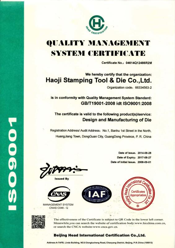 ISO9001:2008 - Precision Metal Workshop Co., Limited