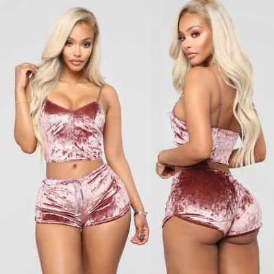 China 2022 summer women sleepwear sleep wear loungewear set breathable lounge use two piece sexy pajamas for women pijama pj set for women for sale