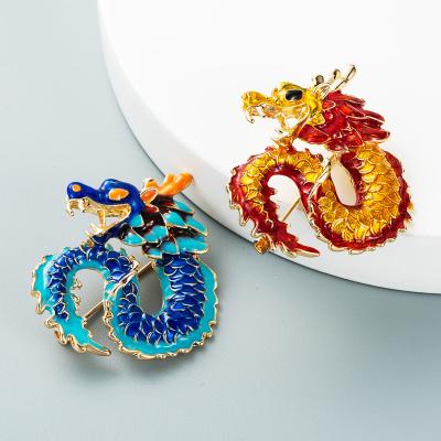 China Luxury vintage women designer inspired anime dragon brooch and pins pin wholesale luxury large brooch enamel brooch hijab scarf channel for sale