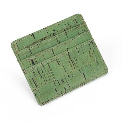 China 100% Cork Slim Credit Card Wallet Multilayers Cork ID Card Holder Bamboo Waterproof Biodegradable Business Card Bags Various Colors Eco-friendly for sale