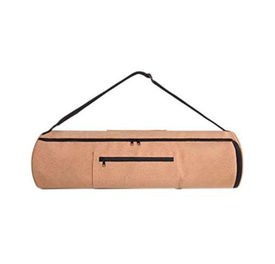 China Eco Recyclable Cork Yoga Mat Bag Sports Gym Storage Yoga Backpack Pilates Mat Carry Sling Shoulder Bags Packaging With Zipper Pocket for sale