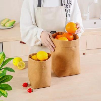 China Hot Sale Fruit Vegetable Packaging Paper Bag Custom Washable Food Storage Bags for sale