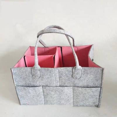 China Customized Large Capacity Handbag Multi-pockets Eco-friendly Tote Bag Felt Organizer Felt Storage Bag for sale