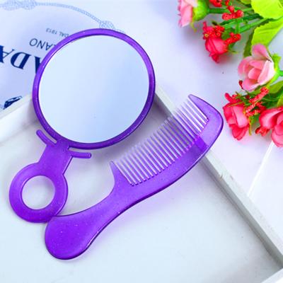 China Toys small plastic gifts mirror and comb set for sales promotion for kids cosmetic mirror and comb set for sale