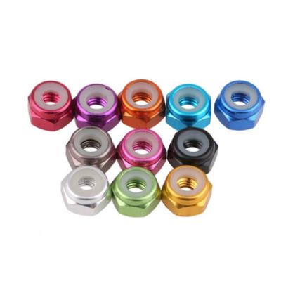 China M8 heavy industry color head aluminum nylon lock nut for sale