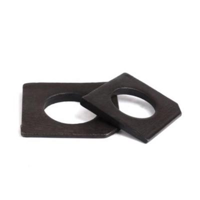 China Black Single Gasket Surface Treatment GB853 m6 Carbon Steel Square Taper Gasket For Beam Channel for sale